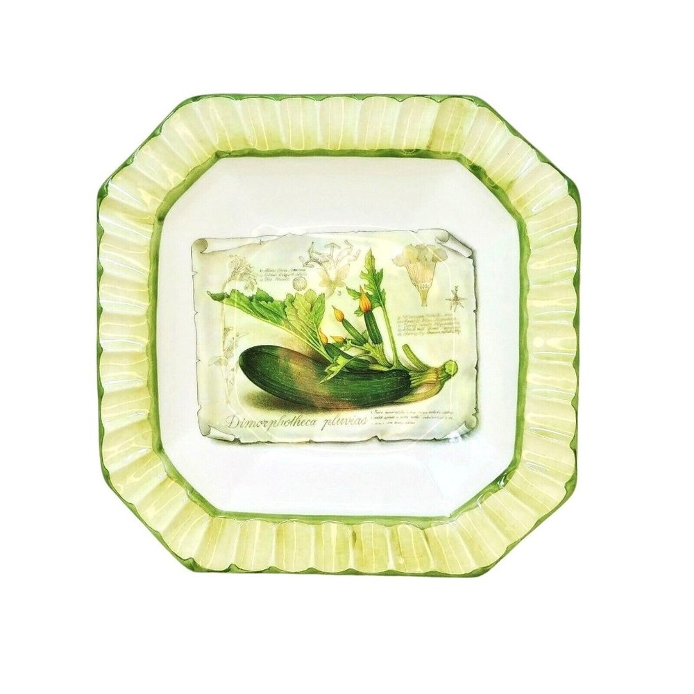 Platter Serving Bowl Sorrento by Zrike EggPlant Motif Hand Painted Italy 14"